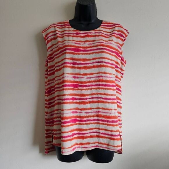 Chico's Black Label Striped Top - Picture 1 of 8